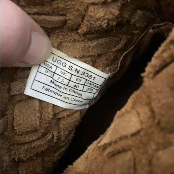 UGG AUSTRALIA Lynnea Weave Suede Studded Fold Over Clog Ankle Boot - Picture 12 of 13